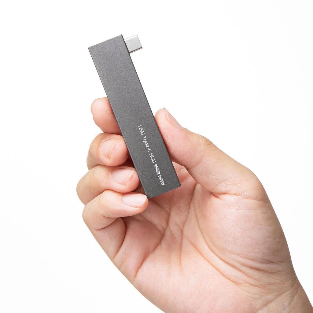 Sanwa Supply USB-хаб Комбо-подключение USB A 1 Алюминиевый Тонкий Корпус Type-C (3 порта, порт Type-C) USB-3TCH21SN