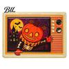 Scary Crow Brooch Retro TV for Halloween, Pumpkin Ghost Black Cat Zinc Alloy Badge, Holiday Lapel Pin Sweaters Jackets Scarves Decoration Festive