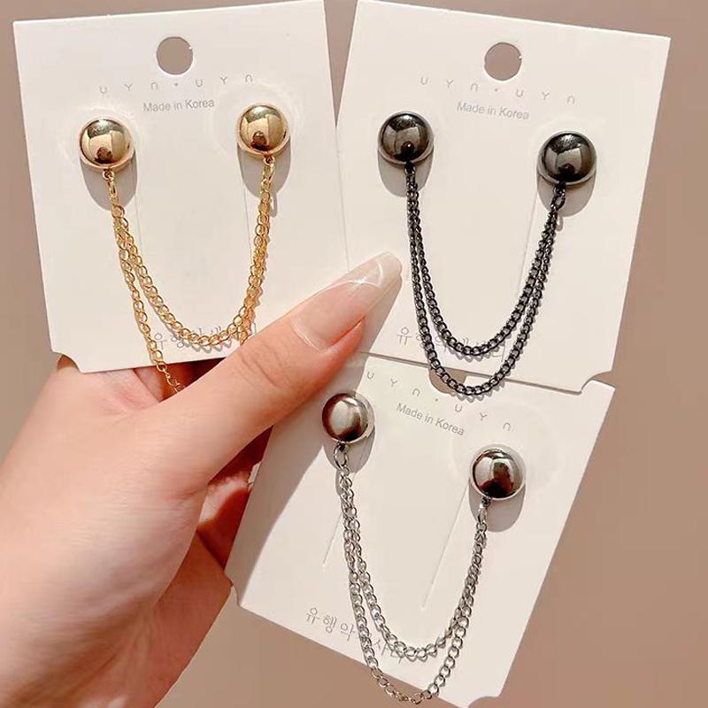 2 шт. Многофункциональный магнитный зажим для одежды с металлическими пуговицами, зажим для одежды, шарфа, брюк, манжет, фиксатор, магнитная булавка