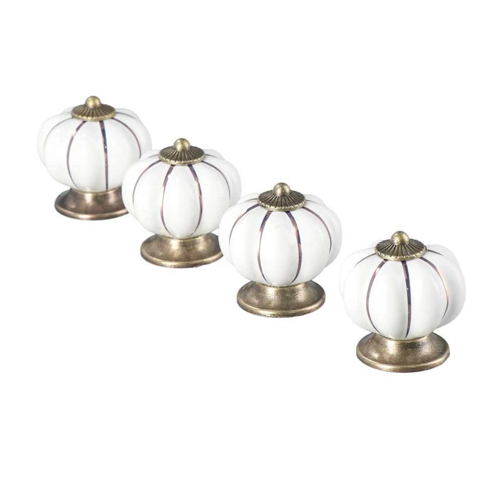 Винтажный керамический шкаф с шурупами, фурнитура для ящиков в виде тыквы, ручка для выдвижных ящиков, дверная ручка