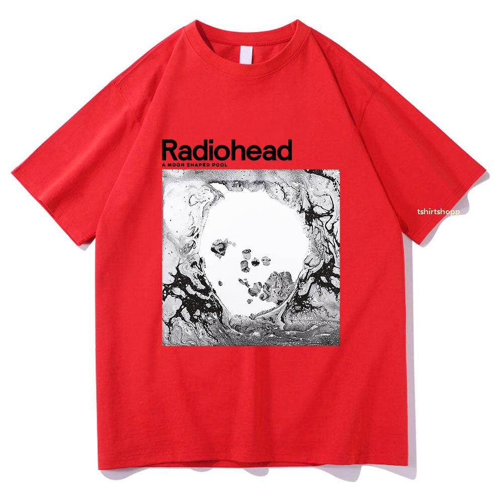 Футболка с принтом в виде луны Radiohead Унисекс Женская Харадзюку Винтажная Графическая 100% Хлопок Футболка Классическая Унисекс Высококачественные Футболки