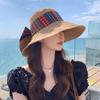 Женская весенне-летняя корейская шляпа рыбака с большими полями и складным этническим узором, солнцезащитная шляпа для путешествий, пляжная панама
