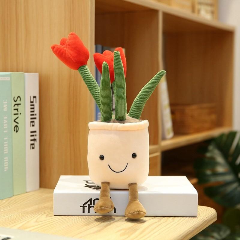 Имитация Растения Кукла Нарцисс Тюльпан Веселая Горшечная Серия Плюшевая Игрушка Декоративные Украшения
