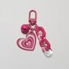 1pc Pink Acrylic Love Heart Keychain with Bell Charm, Fashion Accessory for Phone Case, Car Keys, and Purses