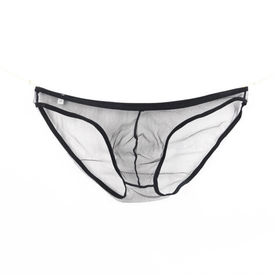 Мужские сексуальные прозрачные сетчатые однотонные трусы-стринги с Т-образной спинкой и низкой талией