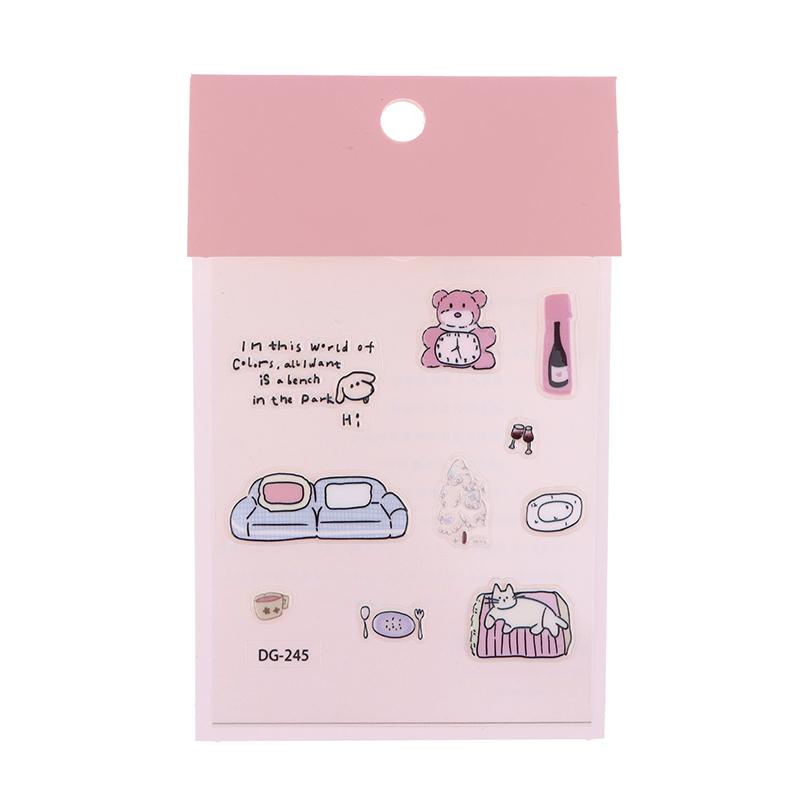 1Set PVC Cute Animal Stickers Funny Three Dimensional Jelly Planner Decorative Stickers Mobile Phone Computer Stickers