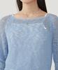 COVERNAT WOMAN Crochet Round Neck Knit Blue