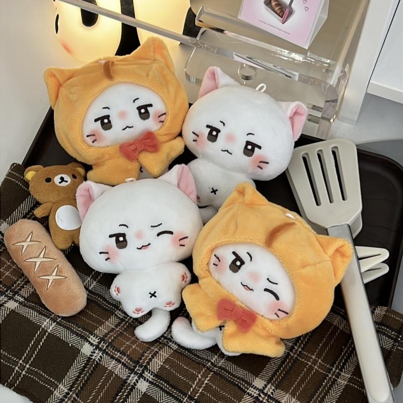 Kawaii Girl Animal Body Pink Hair Cosplay Plush Stuffed Printed Body Anime Cartoon Cosplay Pendant Mascot 10cm Gift Fans