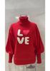 Women's European and American Loose Bat Sleeve Christmas Turtleneck Sweater