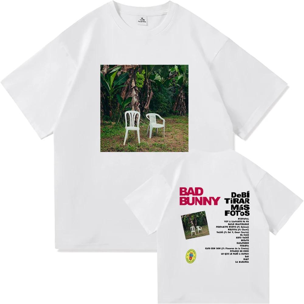 Футболка Dtmf Fragment Shot Bad Rabbit 2025 Новый альбом Мужская и женская одежда Harajuku Высококачественная хлопковая футболка с верхом