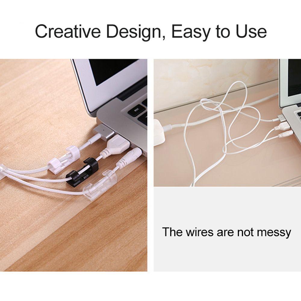 20pcs Desktop Data Telephone Line Sleeve Management Cord Winder Cable Organizer Clips