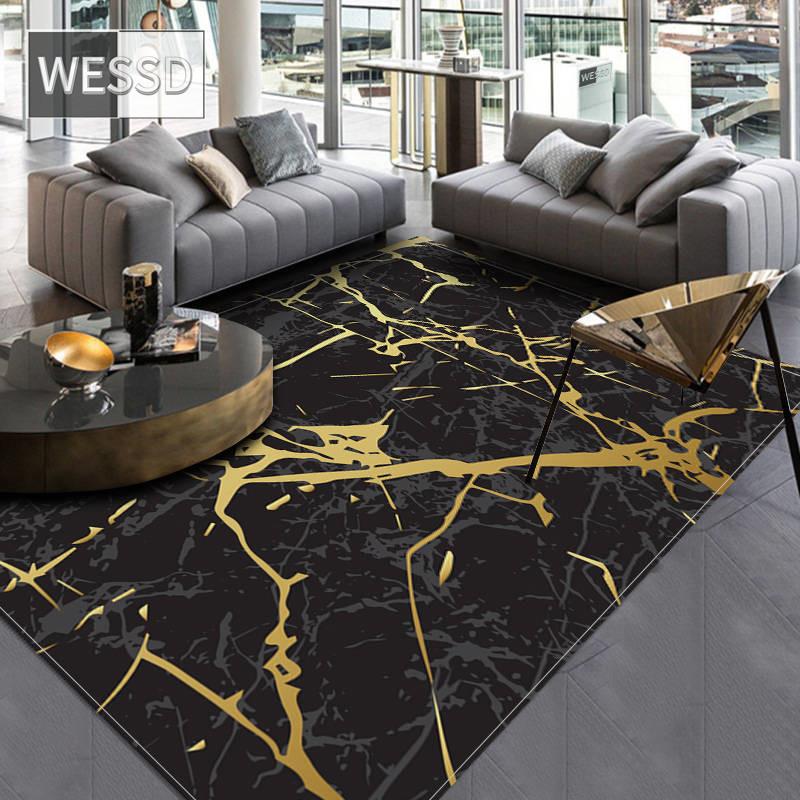 Современный черный мраморный ковер для гостиной, роскошный большой коврик для ванной комнаты, впитывающий нескользящий коврик для спальни, коврик для интерьера дома