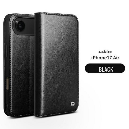 Кожаный чехол-книжка Chali для iPhone 17 Pro Max со подставкой и слотами для карт - Защитный чехол с полной защитой