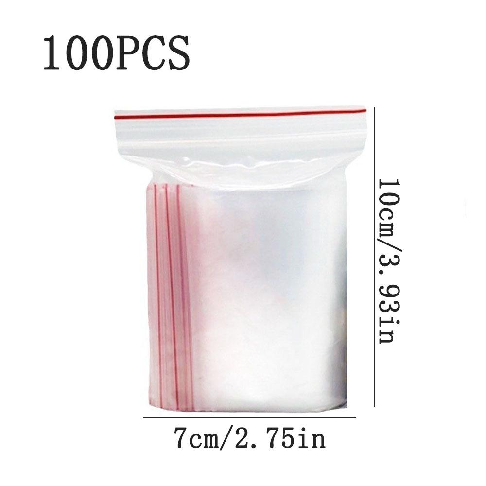 100PCS PE material small plastic bag self-sealed zipper lock bag for candy jewelry food mini storage