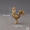 1/2PCS Miniatures Copper Rooster And Hen Ornaments Solid Brass Rooster Small Statue Office Desktop Ornaments Tea Pet Crafts