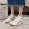 2024 Весна Высокие Кроссовки Из Холста Женские Белые Туфли На Толстой Подошве Женские Повседневные Туфли Из Холста Вулканизированные Туфли Женские