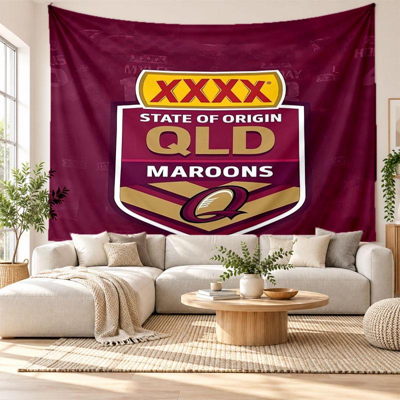 Queensland Maroons Wall Tapestry, Soft Fabric Wall Hanging, Decorative Backdrop For Bedroom Home Wall Art