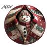 Christmas Party Home Decor 3D Rug, Illusion Area Round Decorative Crystal Velvet Rug Floor Mat, Festive Carpet for Indoor Living Room Holiday