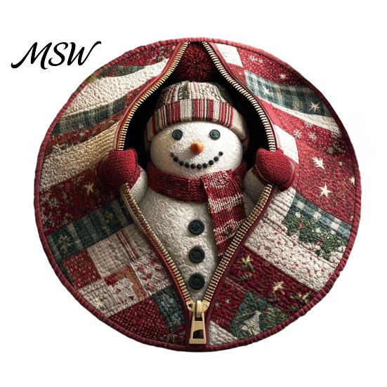 Christmas Party Home Decor 3D Rug, Illusion Area Round Decorative Crystal Velvet Rug Floor Mat, Festive Carpet for Indoor Living Room Holiday