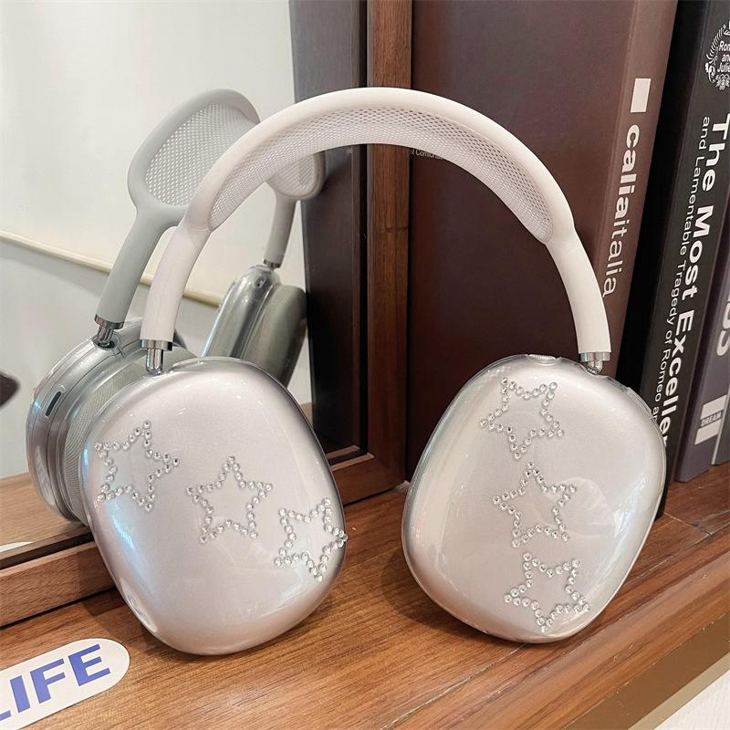 Блестящий бриллиантовый любовный звездный для Apple AirPods Max защитный чехол чехол для защиты наушников AirPods