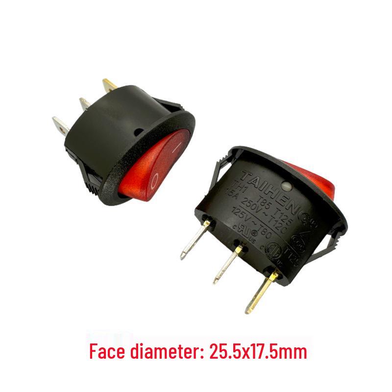 TAIHENG TH1 15A Овальный клавишный переключатель со световым индикатором, 3-контактный, 2-позиционный тумблер питания