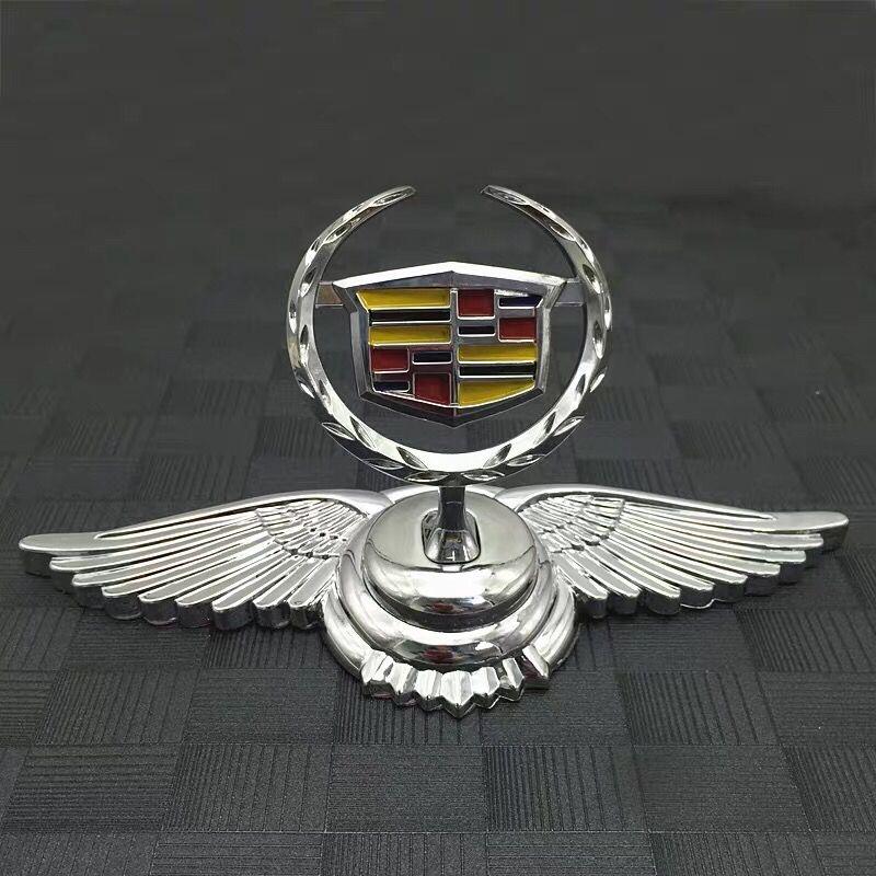 AAEI1 Gold/Sliver 3D Metal Car Front Hood Emblem Cover Bonnet Badge Sticker for Cadillac ATS BLS CT5 EXT SLS SRX XT4 XT6 XTS XLR DTS