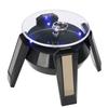 Solar 360 Degrees Rotating Turntable Watch Phone Jewelry Display Stand LED Light (Black)