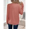 Women's casual sports long-sleeve shirt with mountain landscape print, round badge, and handwritten slogan Adventure awaits Let's go find