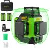 Green Laser Full Includes Two Receiver LS03CG Level, Line, 3x360°, Type-C Charging, Batteries, Compatible,