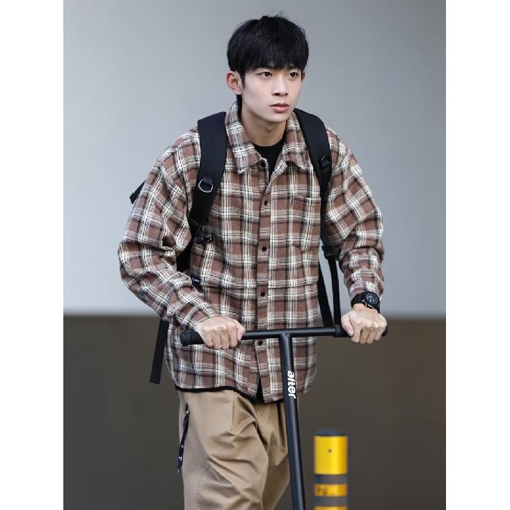 Рубашка с длинным рукавом с буквенным принтом 2024 года в японском стиле в стиле Гонконга, свободная рубашка для мальчиков, летнее модное универсальное повседневное пальто