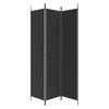 3 Panel Black Folding Screen 150 x 220 cm Fabric