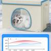 Cat Cooling Bed Portable Air Conditioner House Foldable Pet Igloo Nest with Ice Packs for Small Medium Cats Kittens