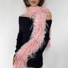 180cm Y2K Girl Scarf Party Ladies Tassels Scarves Fashionable Plush Long Strip Scarf  Outdoor