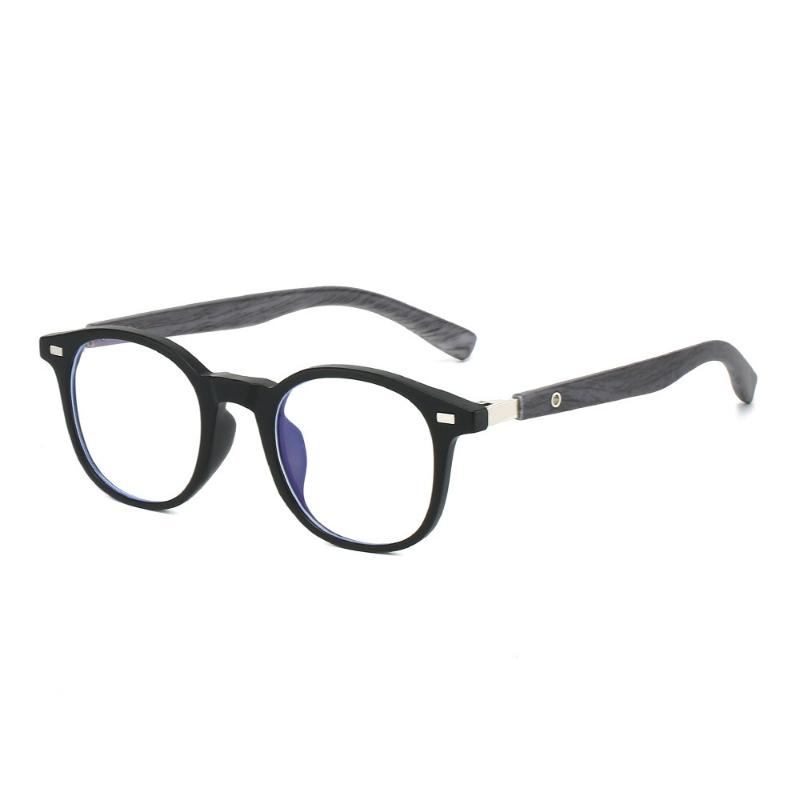 New Stylish HD Large Frame Women's Reading Glasses Retro Neutral High Quality Wood Grain Leg Anti Blue Light Glasses