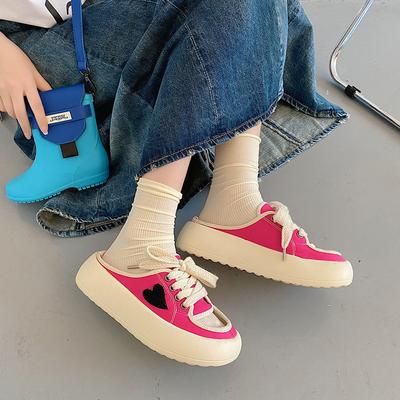 Мода 2024 года, новые модные женские парусиновые тапочки, туфли на платформе, повседневная классическая однотонная женская повседневная обувь, низкие кеды на плоской подошве