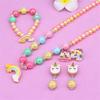 Children's Necklace Bracelet, Cute Unicorn Rainbow Necklace, Girls' Jewelry Set