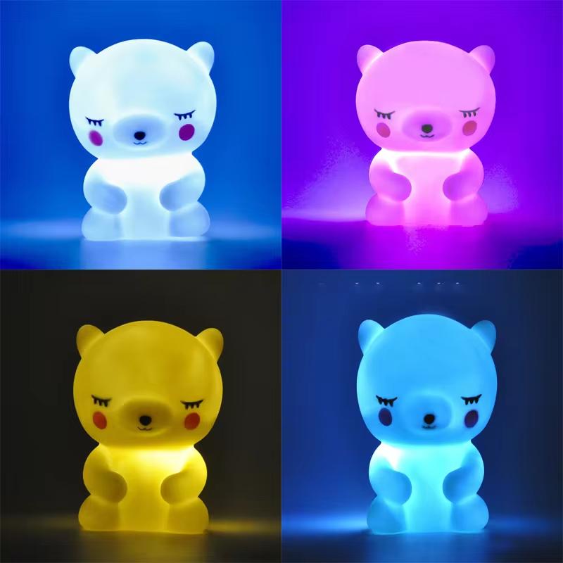LED Night Light Cute Cartoon Animal Lamp Bear Unicorn Cloud Star Moon Nightlight For Baby Kids Room Bedside Bedroom Living Room