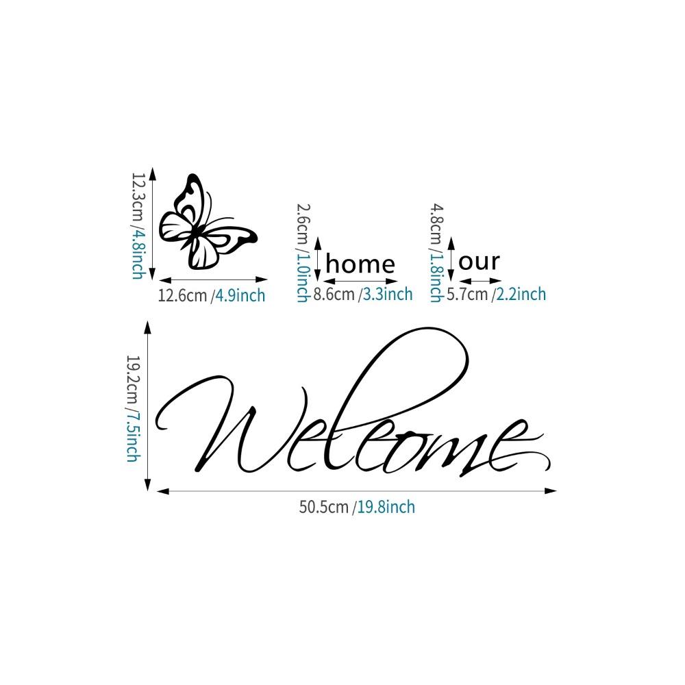 3Pcs Removable Adhesive Wall Stickers 22.44x9.06in Self Adhesive Wallpaper Bedroom Decor