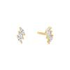 Gold Triple Marquise 925 Silver Stud Earrings E063-01G