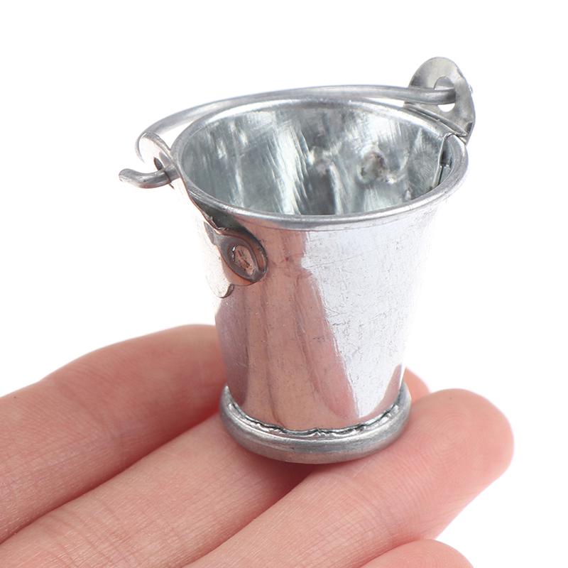 2 Pcs/Set Scale 1:12 Dollhouse Kitchen Garden Mop Bucket Creative Toys Gifts