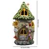 House Statues Outdoor Solar Powered Statue Garden Decor Outdoor Walkway Light House Figurine House Cottage Lamp LED Garden Light