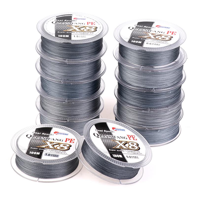 100М 8 Прядей Плетеный ПЭ Рыболовный Шнур Мультифиламентная Прочная Леска Долговечная Леска для Путешествий Морской/Ручьевой Рыбалки