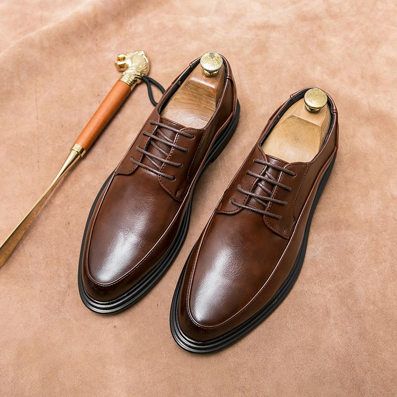 High Quality Business Oxford Men's Formal Shoes Black Suit Interview Professional Wedding Luxury Fashion Brown Leather Shoes