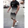 Summer Men's Fashion Street T-shirt and Shorts 3D Set Short Sleeve Men's Print Top Sports
