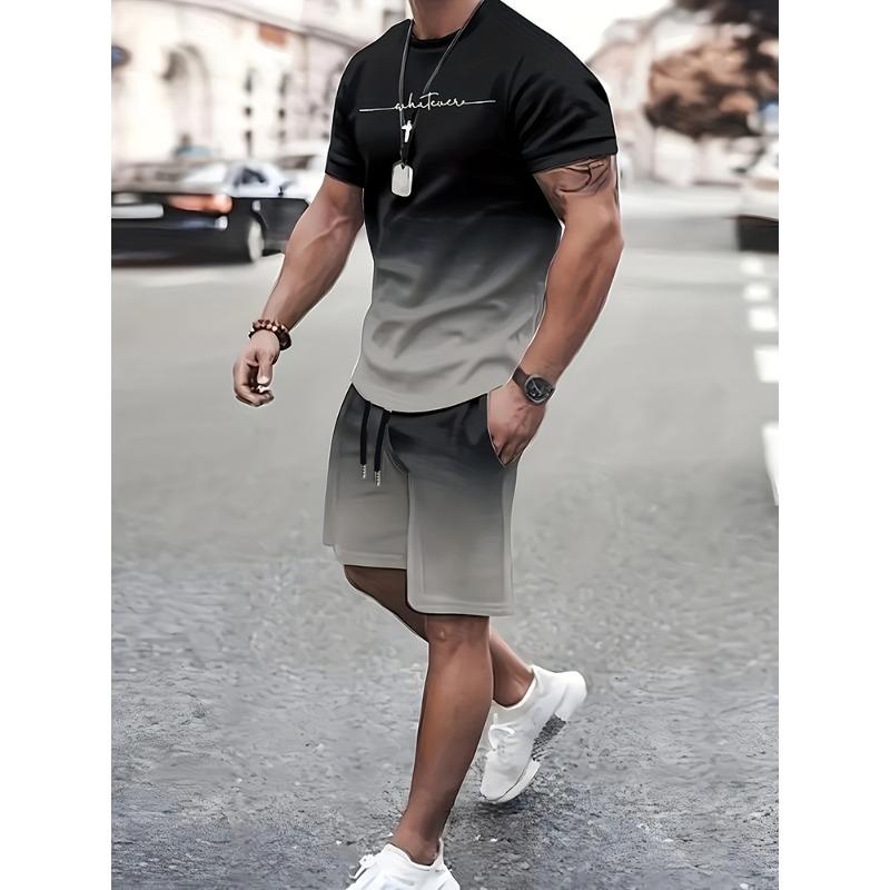 Summer Men's Fashion Street T-shirt and Shorts 3D Set Short Sleeve Men's Print Top Sports