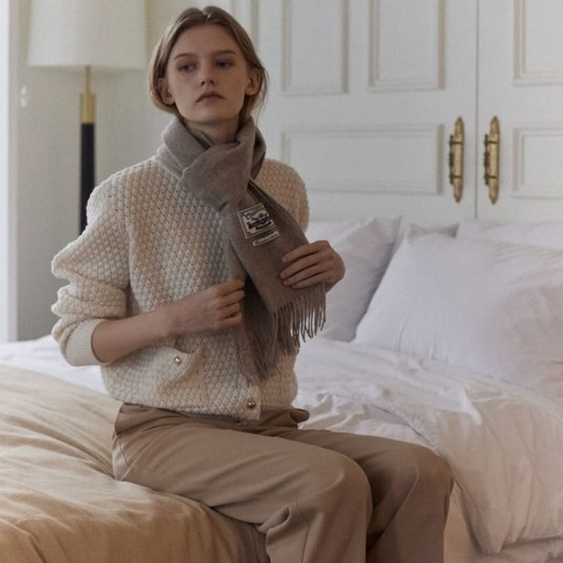 NONLOCAL Daily wool muffler - Oat Beige