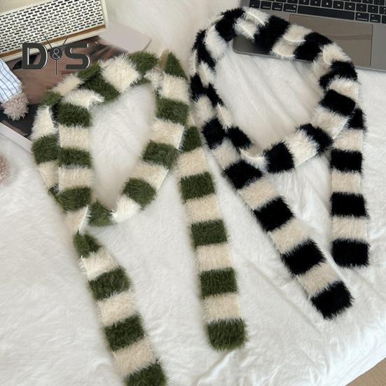 Women Long Scarf Color Block Striped Print Thin Long Scarf Cold Weather Scarf Neck Wrap Fashion Accessory