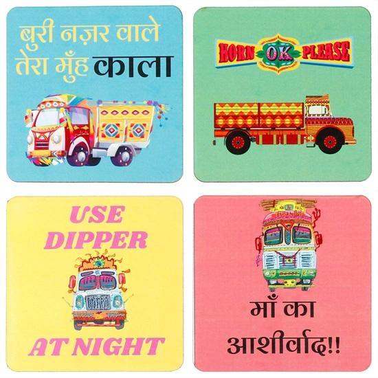 Деревянные подставки с печатным покерным дизайном для чая и кофе, набор из 4 штук