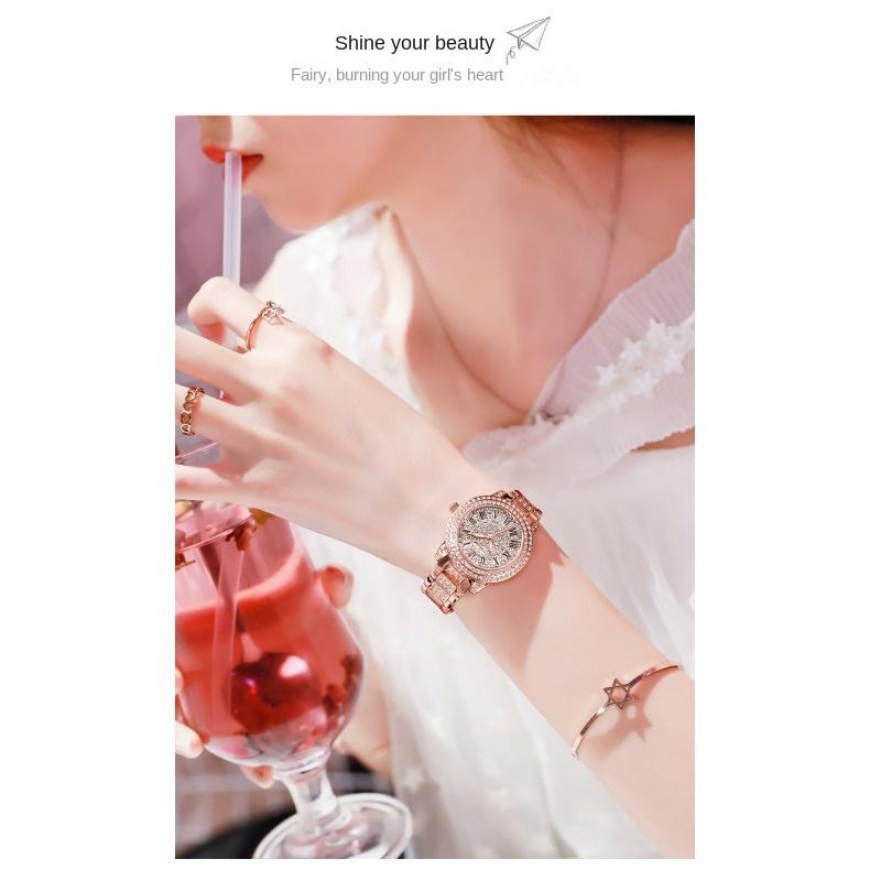 ABORNI Watch Женские роскошные часы со звездами и бриллиантами на стальном ремешке Водонепроницаемые темпераментные женские часы