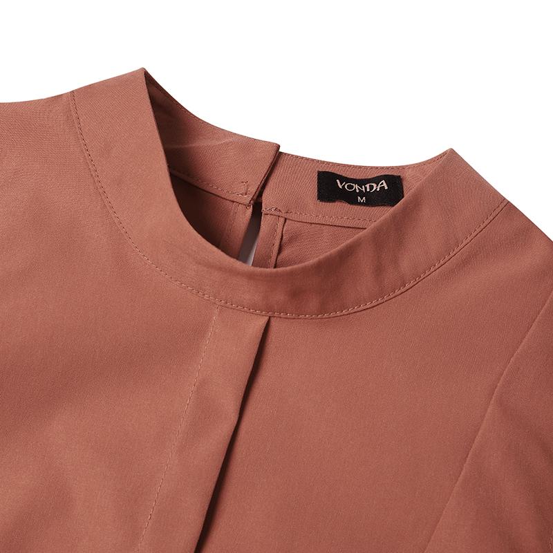 VONDA Summer Sleeveless Splicing Ruffled Tops